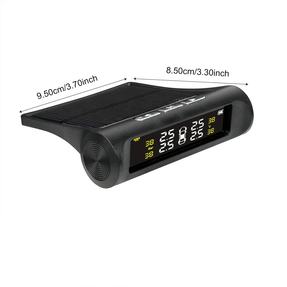 Temperature Warning Fuel Save Tire Pressure Monitoring System Solar TPMS With 4 External Sensors Car Tyre Pressure Monitor