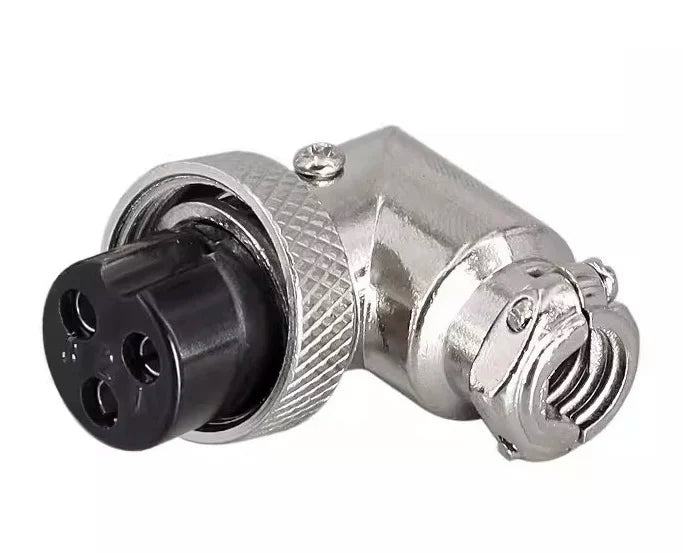 90 Degree Right Angle GX16 Aviation Connector, 2‑8 Pin L‑Shape Male Female Circular Plug Socket for Industrial Equipment