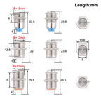 12mm metal push button waterproof nickel plated brass button switch Latching/self-locking/fix high/flat head on-off NO LED
