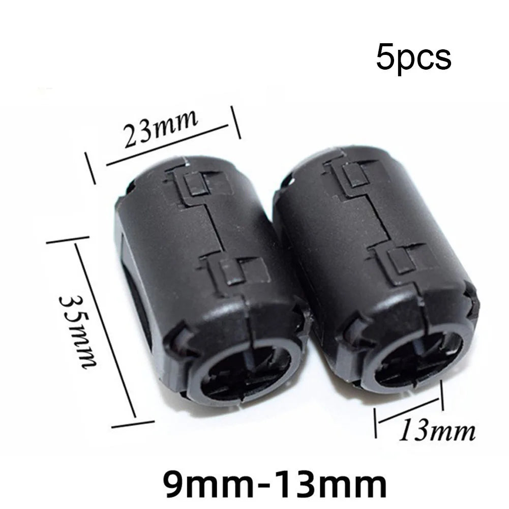 5Pcs 3.5/5/7mm Toroidal Core Ferrite Bead Clip Choke RFI Noise Filter Clip Noise Suppressor Filter Ring Wiring Cable Clamp Tools