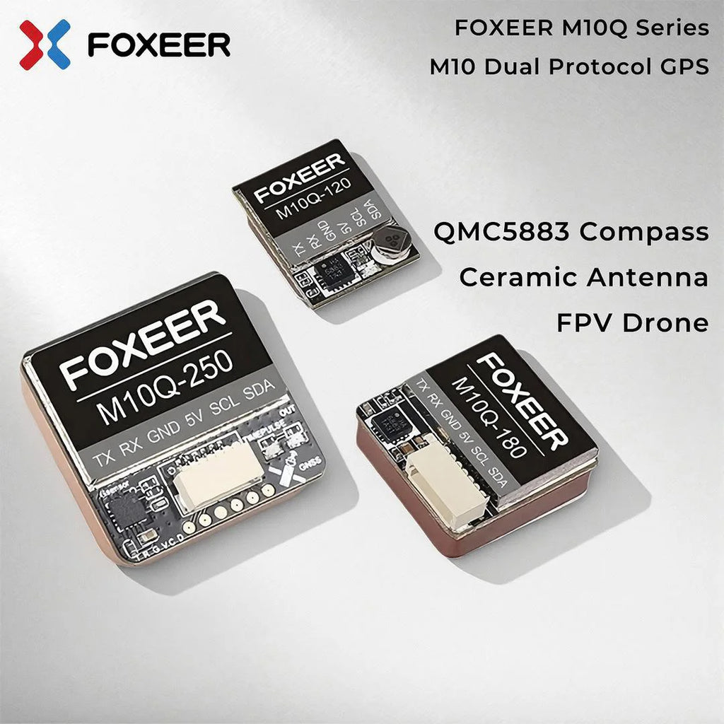 Foxeer M10Q-180 M10Q-250 M10 Dual Protocol GPS Module Built-in QMC5883 Compass Ceramic Antenna for RC Airplane FPV Long Range
