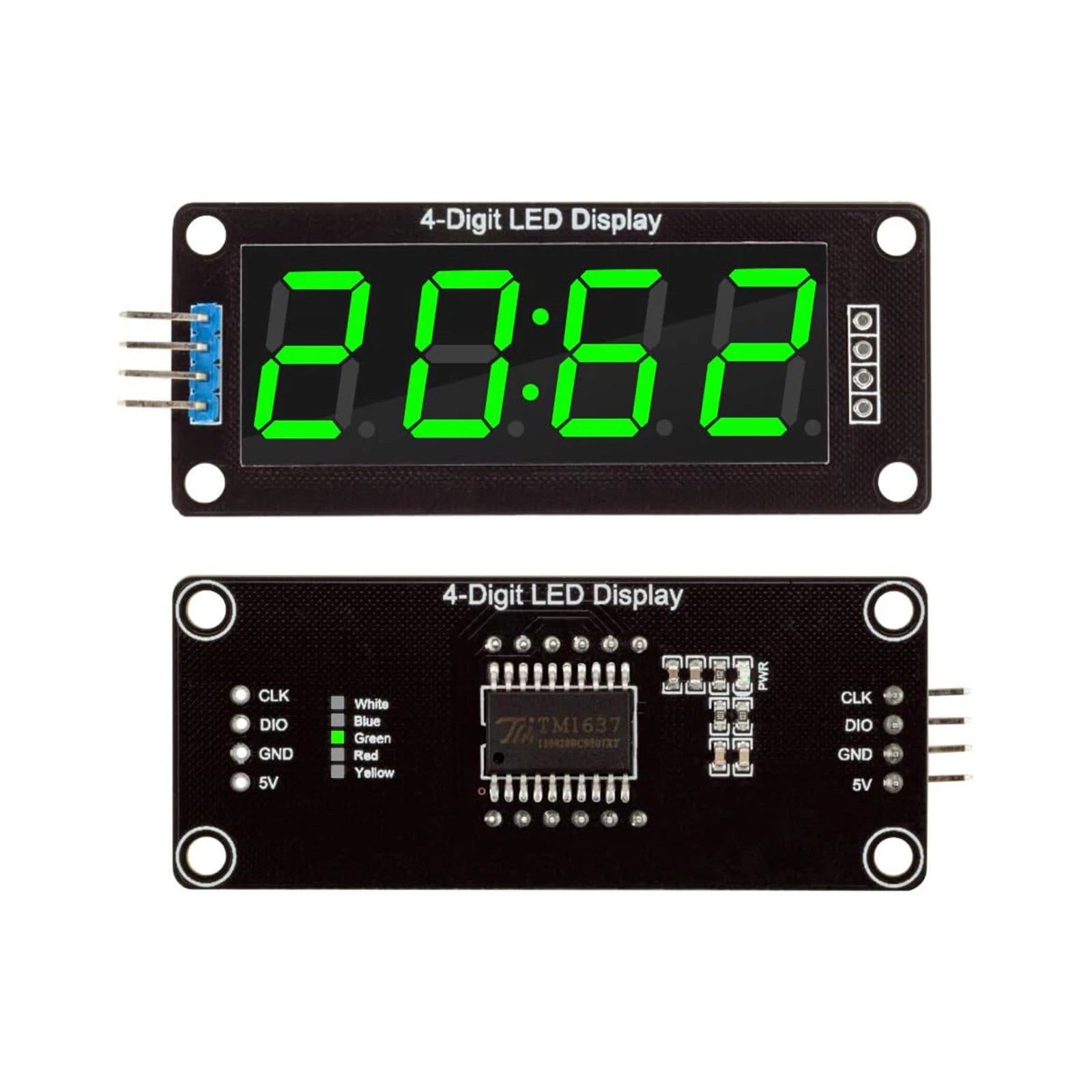 TM1637 0.36" 0.36 Inch 7 Segments Digital Display Tube 4-Digit LED Module Board For Arduino Red Green Blue Yellow White