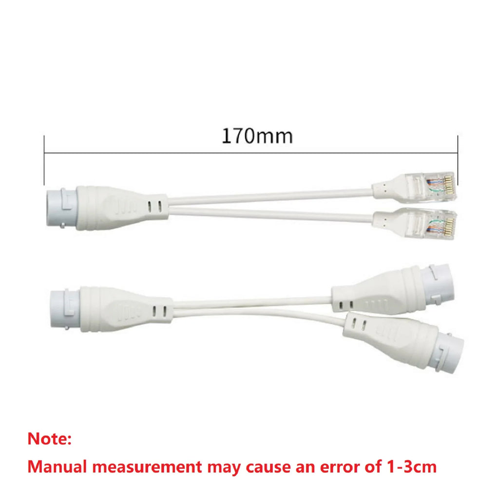 1 to 2 RJ45 Ethernet Splitter Adapter 2 Pack Waterproof Network Connector for Cat5 Cat6 Cable LAN Dual Port Share Internet