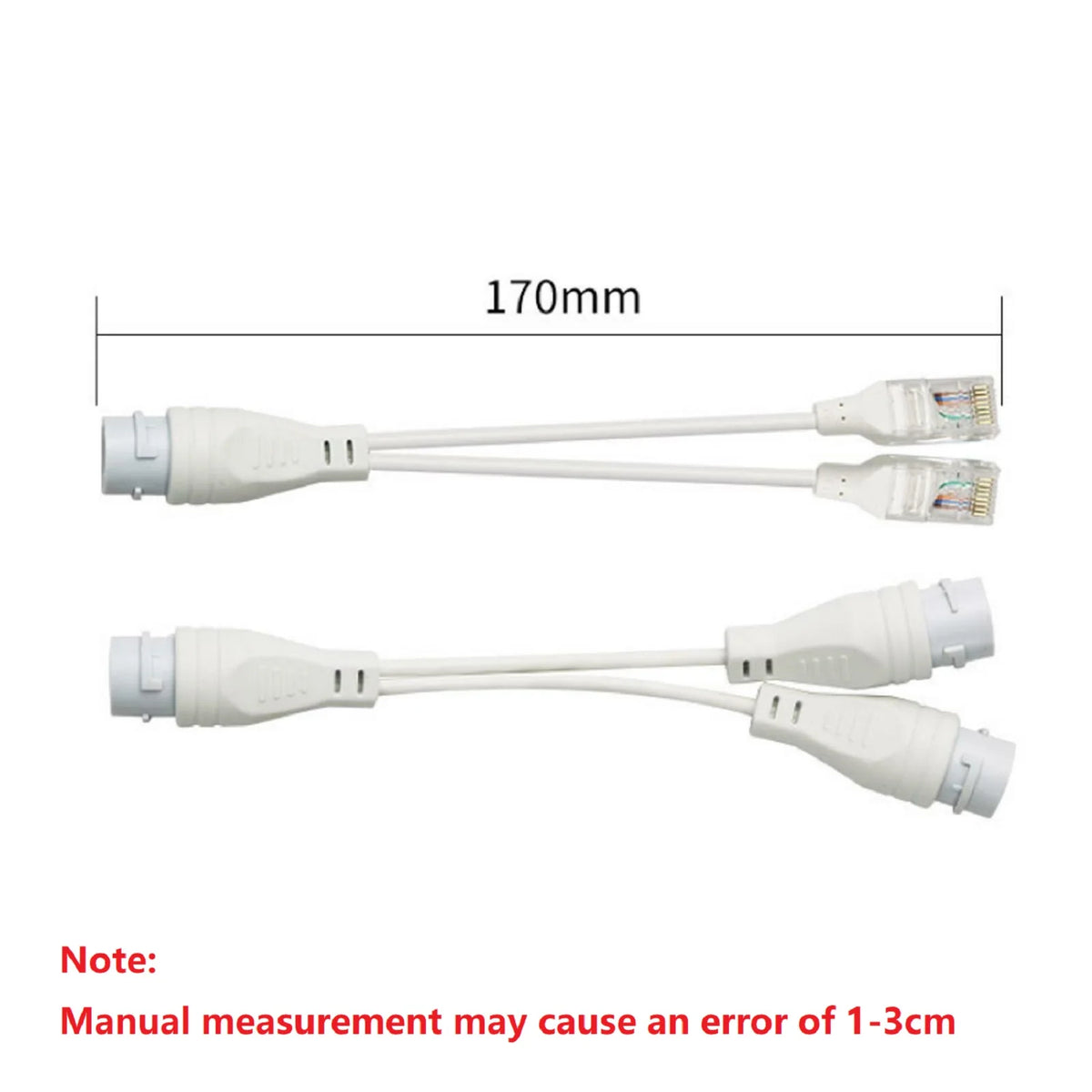 1 to 2 RJ45 Ethernet Splitter Adapter 2 Pack Waterproof Network Connector for Cat5 Cat6 Cable LAN Dual Port Share Internet