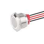 1 pc 22mm19mm16mm Waterproof Metal Push Button Switches With 4 Wires 165mm 1NO Red Green Blue 12-24V High Momentary latching