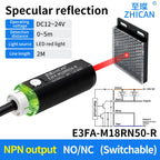 ZHICAN E3FA M18 Cylindrical Photoelectric Sensor Long Range Diffuse Reflective Through Beam Retro Reflective NPN PNP
