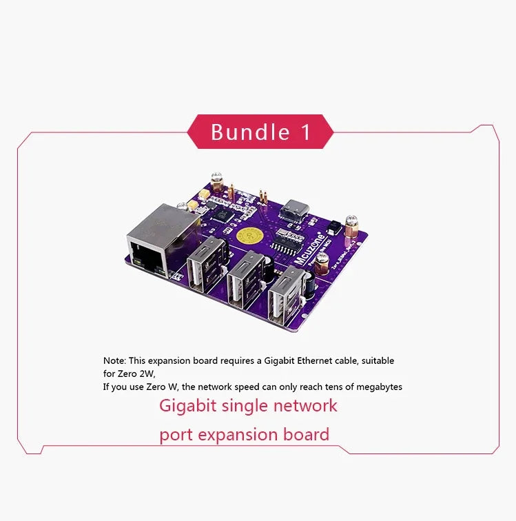 Raspberry Pi Zero W/ WH Expansion Board Ethernet USB Interface 4G Communication Module Metal Shell