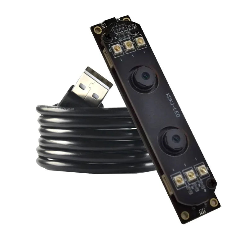 1920 X 1080 2MP Full HD Dual Lens USB Camera Module 1080P Fixed Focus With IR LED 68 Degree Lens Face Recognition AI