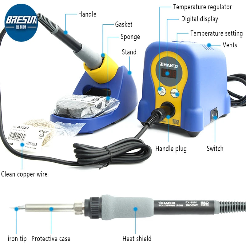 Genuine Hakko FX888D 70W Digital Soldering Station Adjustable Temperature High Quality Thermostat Electric Soldering iron