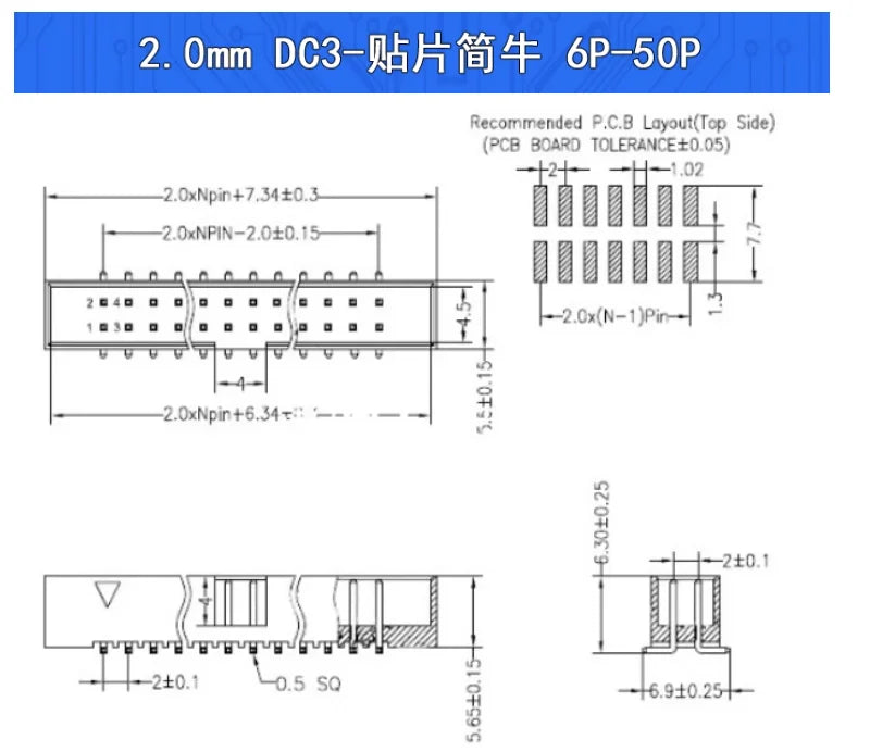 10Pcs Pitch 1.27mm 2.0mm 2.54mm Male Socket Straight IDC Box Headers PCB CONNECTOR DOUBLE ROW DC3 HEADER DIP 6/10/20/26/34/40Pin