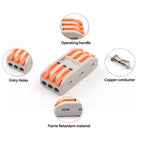 50/55/60Pcs Quick Lever Wire Connectors,Fast Wiring Push in Lever Connectors Electrical Wiring Terminal Block with Storage Box