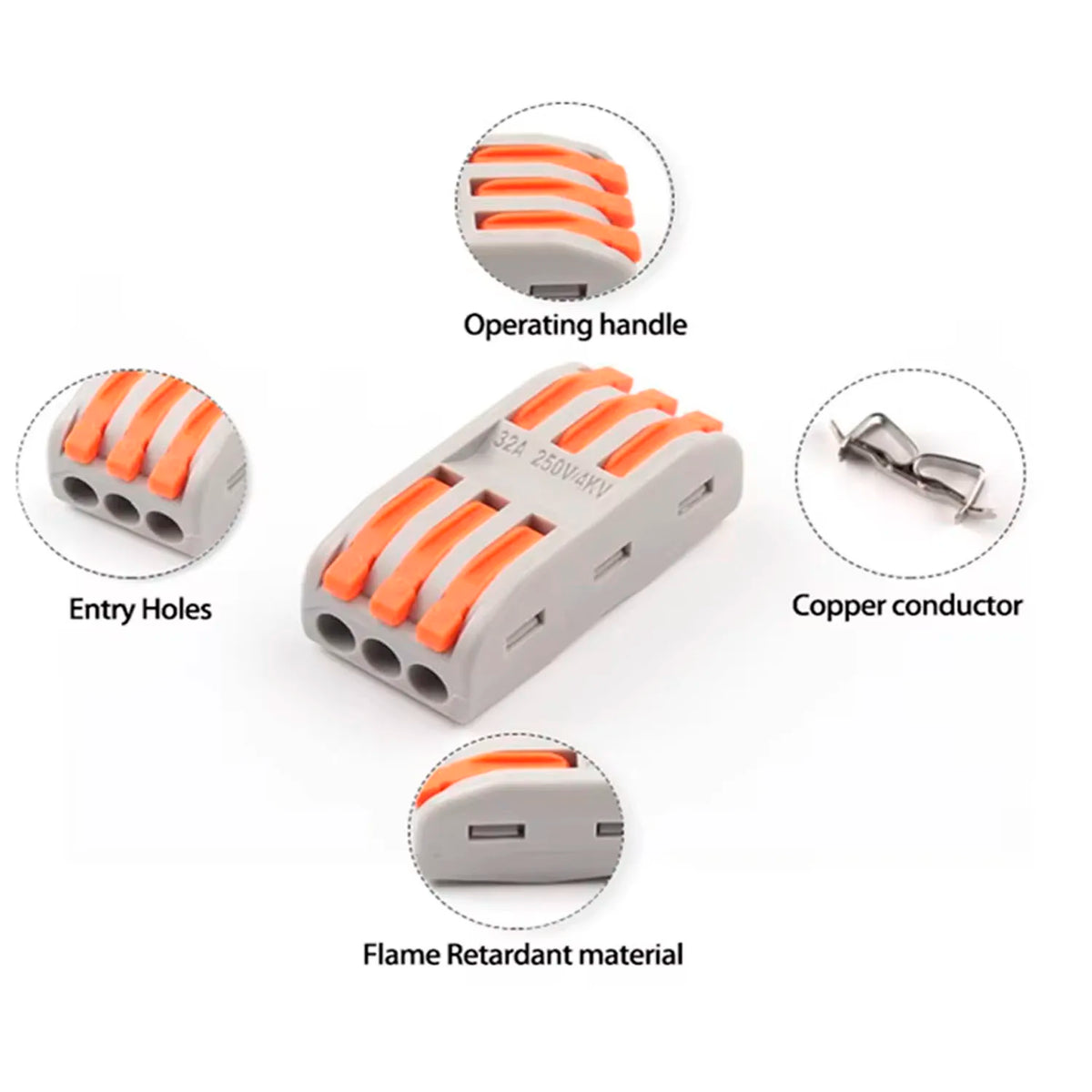 50/55/60Pcs Quick Lever Wire Connectors,Fast Wiring Push in Lever Connectors Electrical Wiring Terminal Block with Storage Box