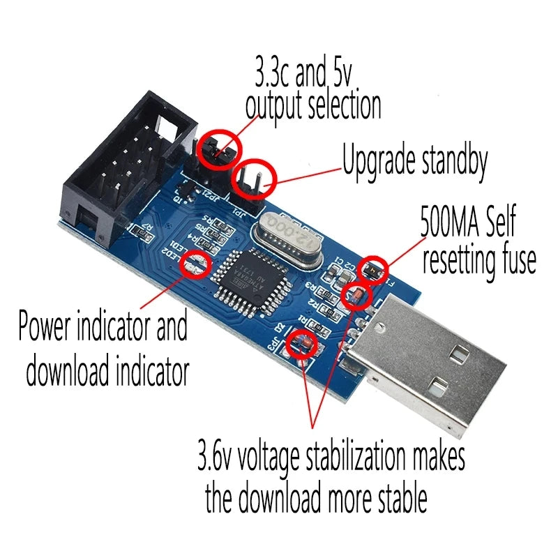 USBISP USBASP AVR Programmer USB ISP USB ASP ATMEGA8 ATMEGA128 Support Win7 64