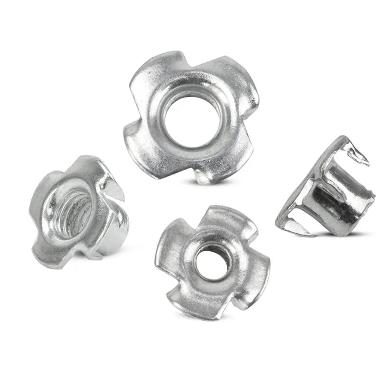 90Pcs M3-M8 Four Prong T-Nuts Kit, Blind Insert Captive Nuts for Wood Furniture, Assorted Woodworking Hardware