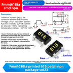 NPN PNP Transistor SOT23/S9018/MMBT4403/S9015/FMMT618TA//BZX84-C2V4/2SC1623/BAT54/A1015 Y1 04 J8 2T M6 618 D4 T3 1F A4 L6 JV3 BA
