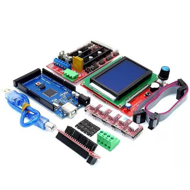 Mega 2560 R3 CH340+1pcs RAMPS 1.4 Controller+5pcs A4988/DRV8825 Stepper Driver Module+1pcs 12864 controller for 3D Printer kit