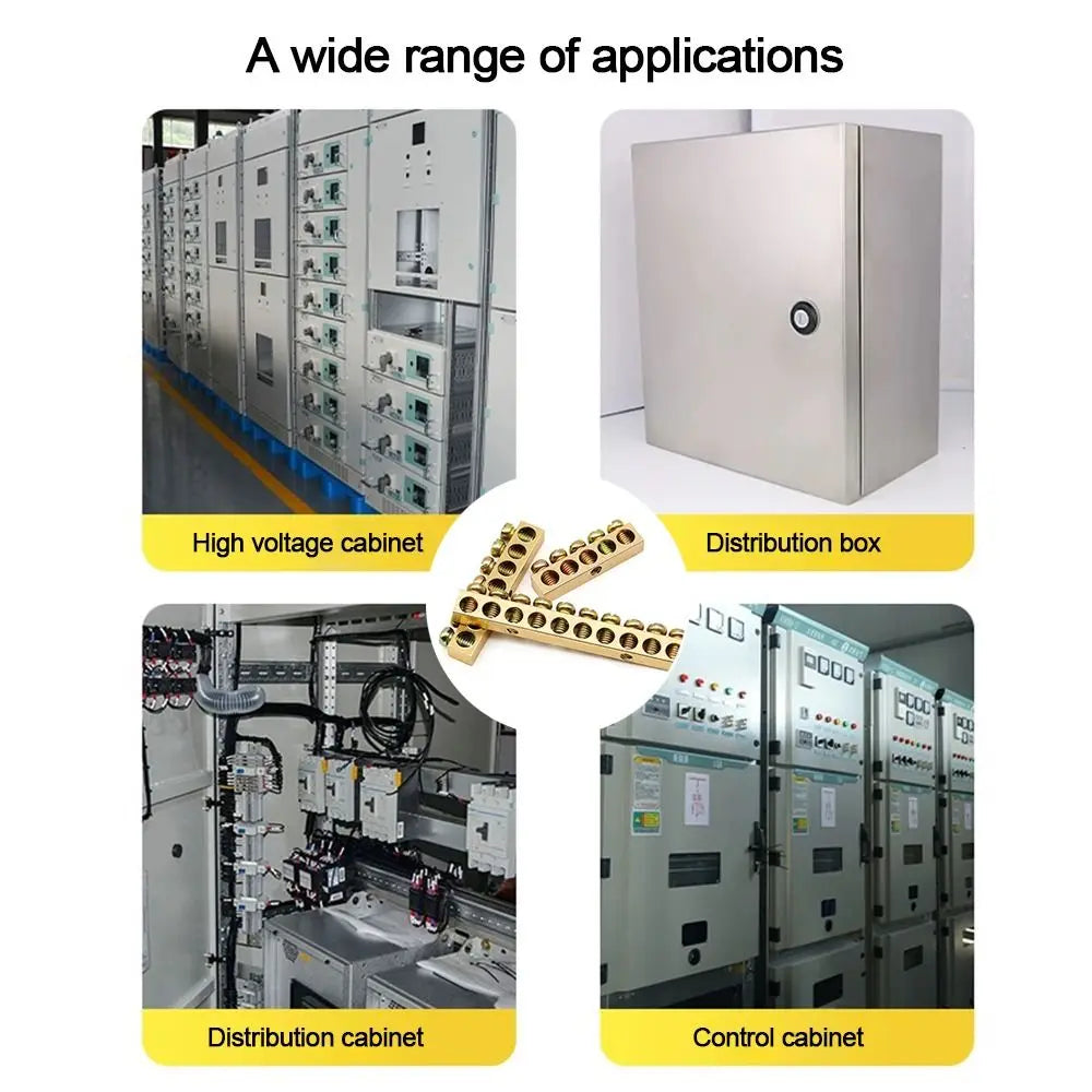 Copper Wire Connector Multi-specification With Hole Screw Brass Connection Row Zero Ground Terminal Electrical