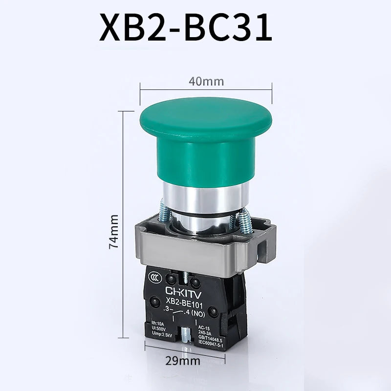 XB2-BC Mushroom Head Push Button Switch Self Resetting Red/green