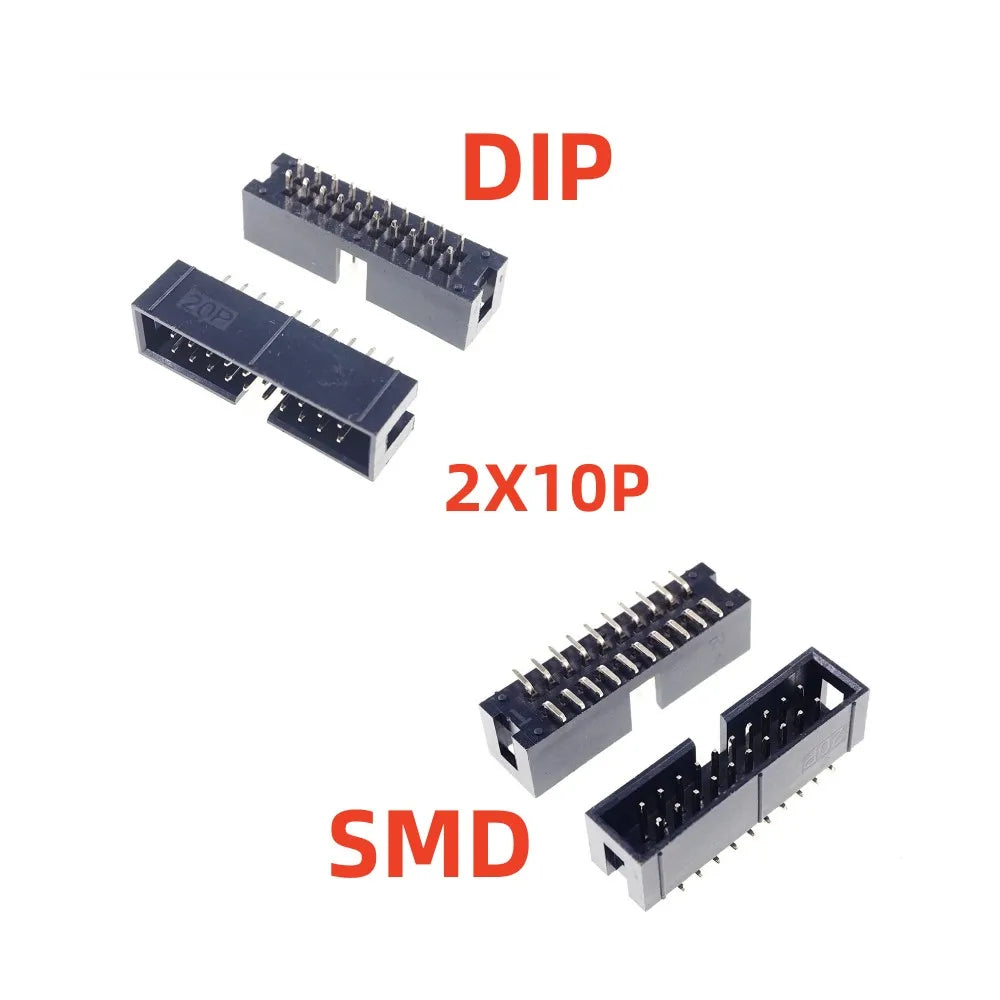 100 Pcs 2.54 MM Male PCB Header 6 8 10 12 14 16 20 24 26 30 34 40 50 60 64 80 Pin Straight ShroudedDIP SMD IDC Socket Box JTAG