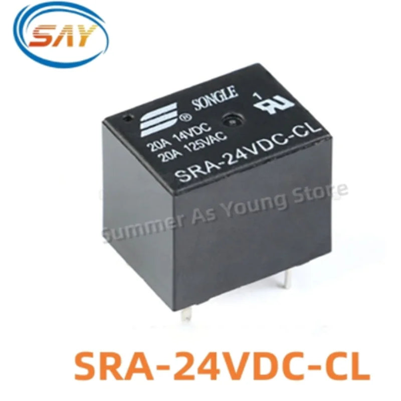 100PCS/LOT 100%New Original SRA-12VDC-CL SRA-24VDC-CL 5PINS 20A Automobile Relay