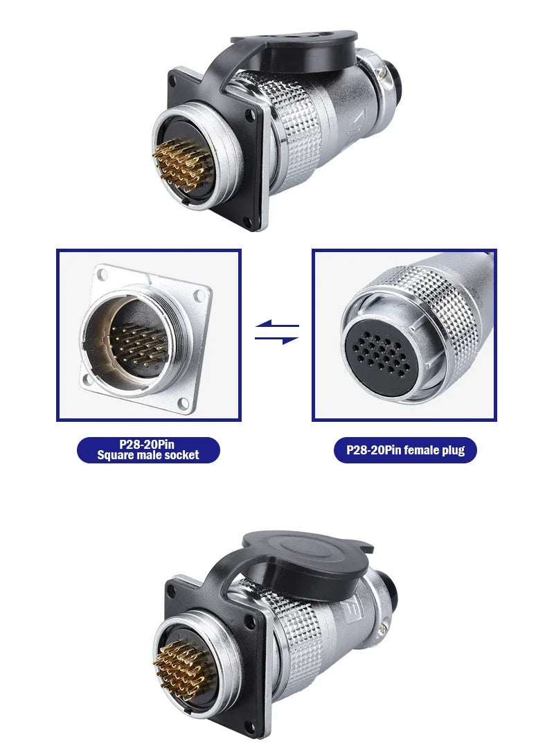 PLS28 P28-2/3/4/5/7/8/10/12/16/17/20/24/26 Pin Aviation Connector Plug WS28 Male Female Plug Socket Connector