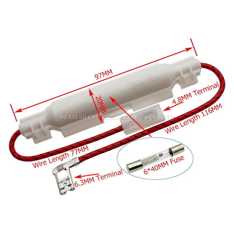 5KV Microwave Oven High Voltage Fuse Kit 6*40MM 0.6A 0.65A 0.7A 0.75A 0.8A 0.9A 1A 5000V Glass Tube Fuse & Universal Fuse Holder