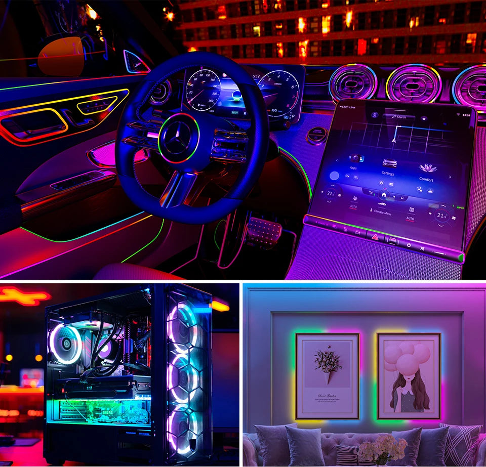 WS2812B RGB LED Light Strip 160 LEDs 2.7mm 5mm WS2812 Lights 0807 2020 Individually Addressable Smart Pixels Magic 5V 12V IP30
