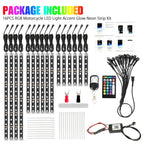 APP LED Motorcycle Car Atmosphere Ambient Foot Light Remote Control Flexible Waterproof Sound 12V Moto RGB Decorative Lamp Strip