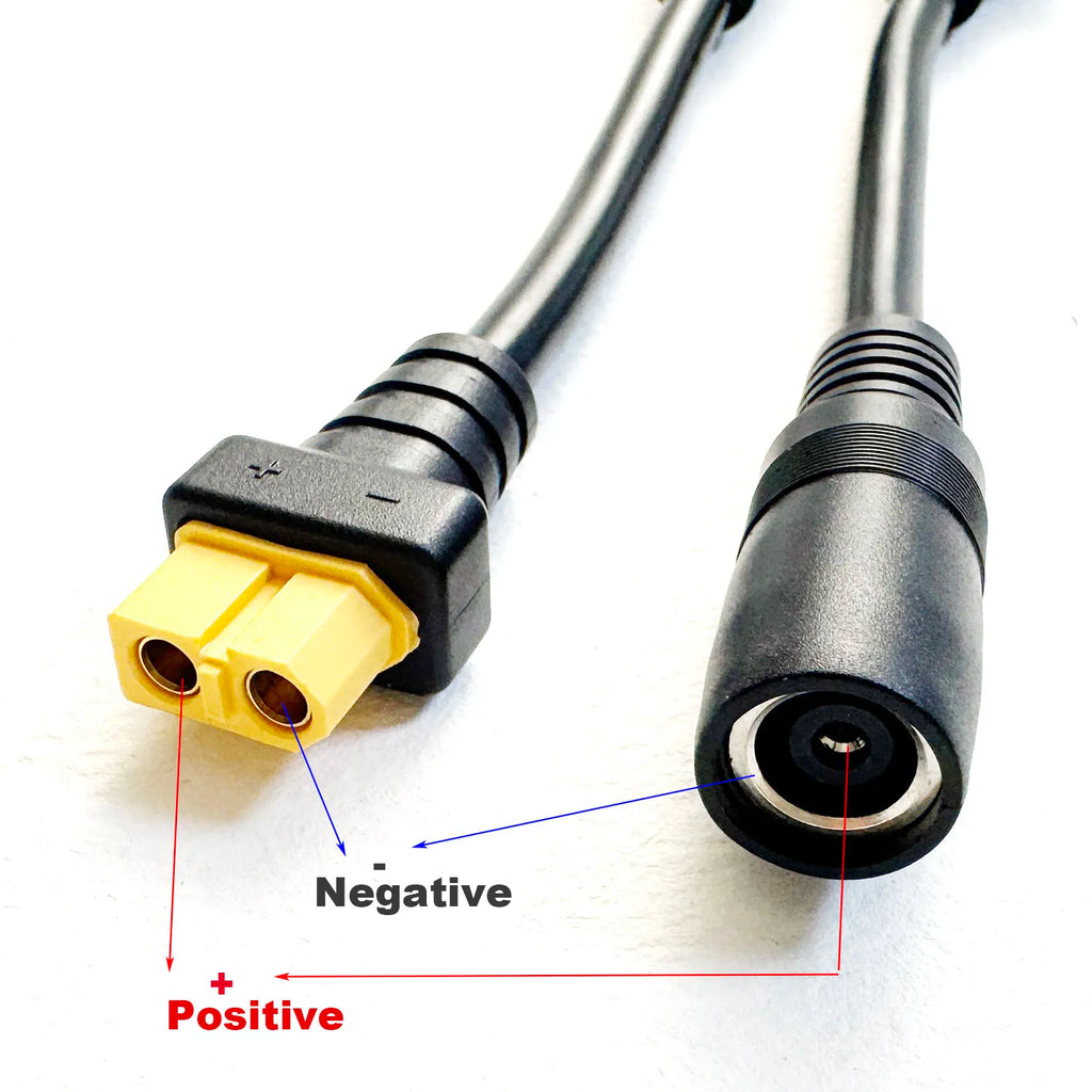 1pc XT60 Female to DC 8020 8.0mm x 2.0mm Female Adapter Cable Connectos Solar Generator Portable Power Station 14AWG