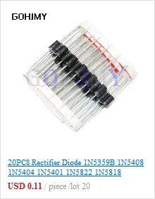 20pcs 1W Metal film resistor 1% 1R ~ 1M 1 2 10 22 47 100 330 ohm 1K 4.7K 10K 22K 47K 100K 330K 470K 2R 10R 22R 47R 100R 330R