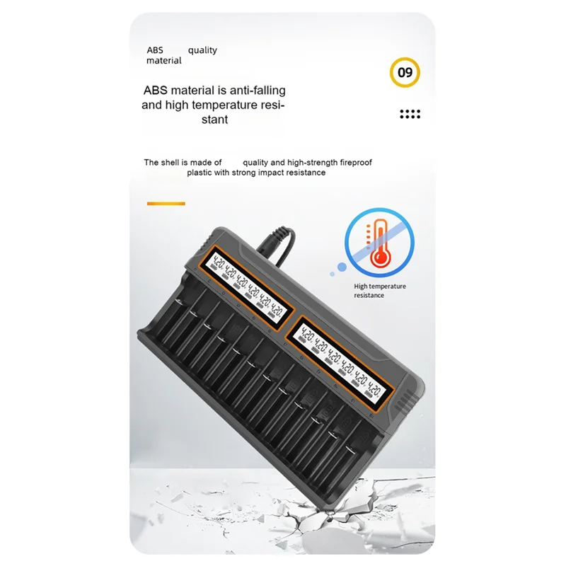 AB34-18650 Charger 12 Slots Aa.Aaa Nickel Metal Hydride/Lithium Battery Smart Universal Charger With Display US-Plug