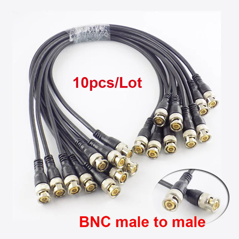 0.5M/1M/2M/3M 5m 10m BNC Male to BNC Male Cable Cord For BNC Adapter Home Extension Connector Adapter Wire for CCTV Camera