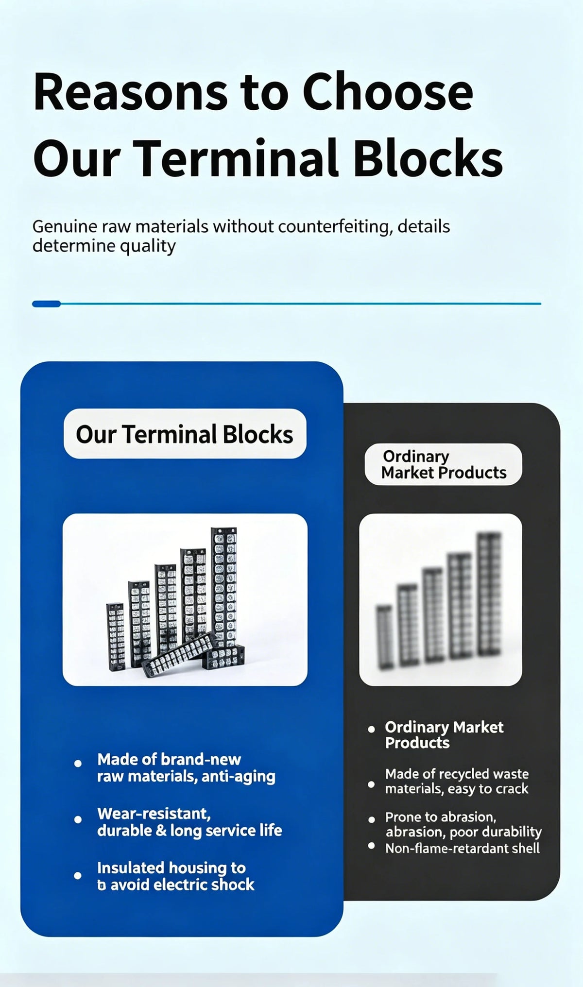 Dual Row Strip Screw Terminal Block TB1503-TB151 15A  Fixed Wiring Board Wire Connector for Electronic Components
