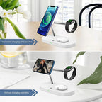 3 in 1 Magnetic Wireless Charger For iPhone 16 15 14 13 12 Fast Charging Station for Apple Watch 10 9 8 7 6 5 4 Airpods 2 3 Pro