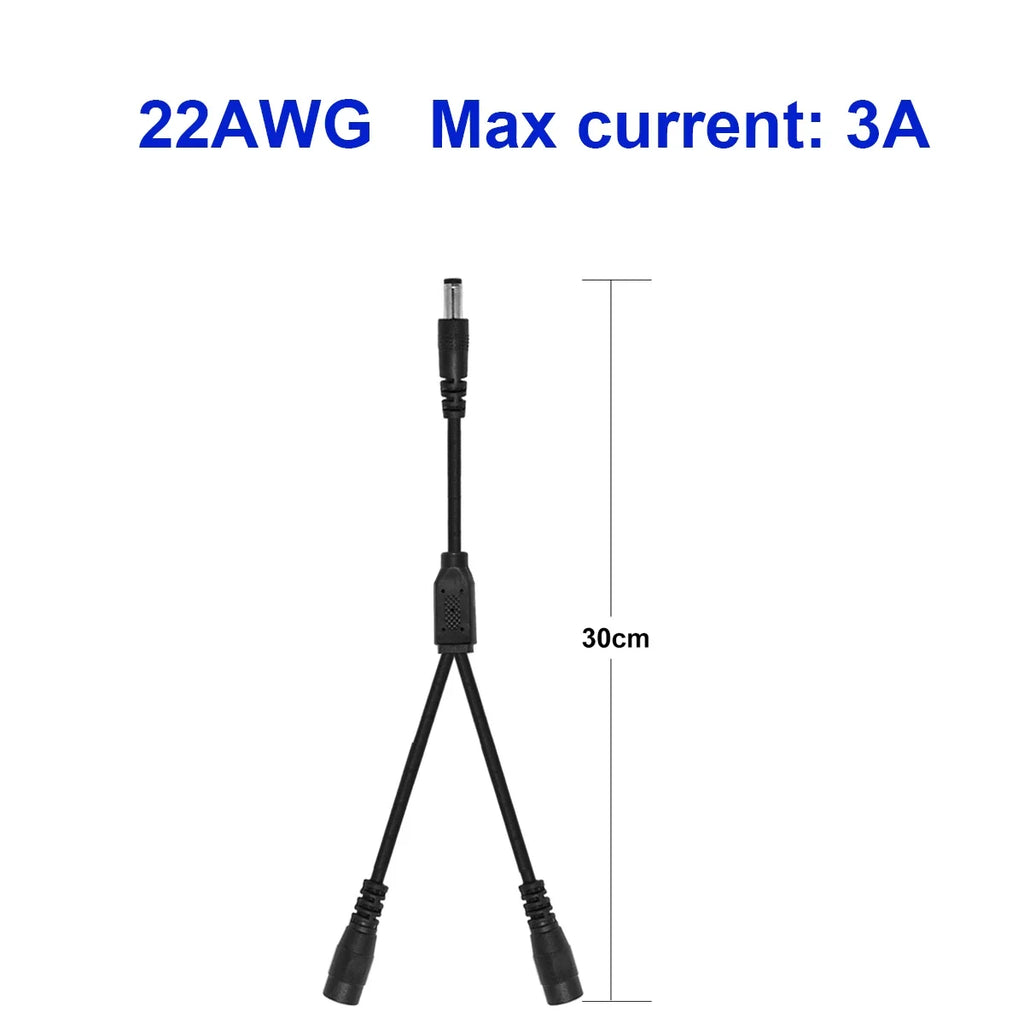 Splitter DC Power Cable 1 To 2/3/4/5/6/8 Way 5V 12V Male Female 5.5x2.1mm DC Plug Extension Wire For LED Strip Light Camera CCTV