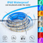 24V IP68 Waterproof LED Strip 120Leds White/Pink/Yellow/Red/Ice Blue/Green Swimming Pool Home Decor Flexible Ribbon Rope Light