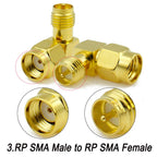 Erilles 90 Degree Right Angle SMA To SMA Adapter RP SMA Male Female Goldplated RF Coax Connector  L Type Converter Wholesale
