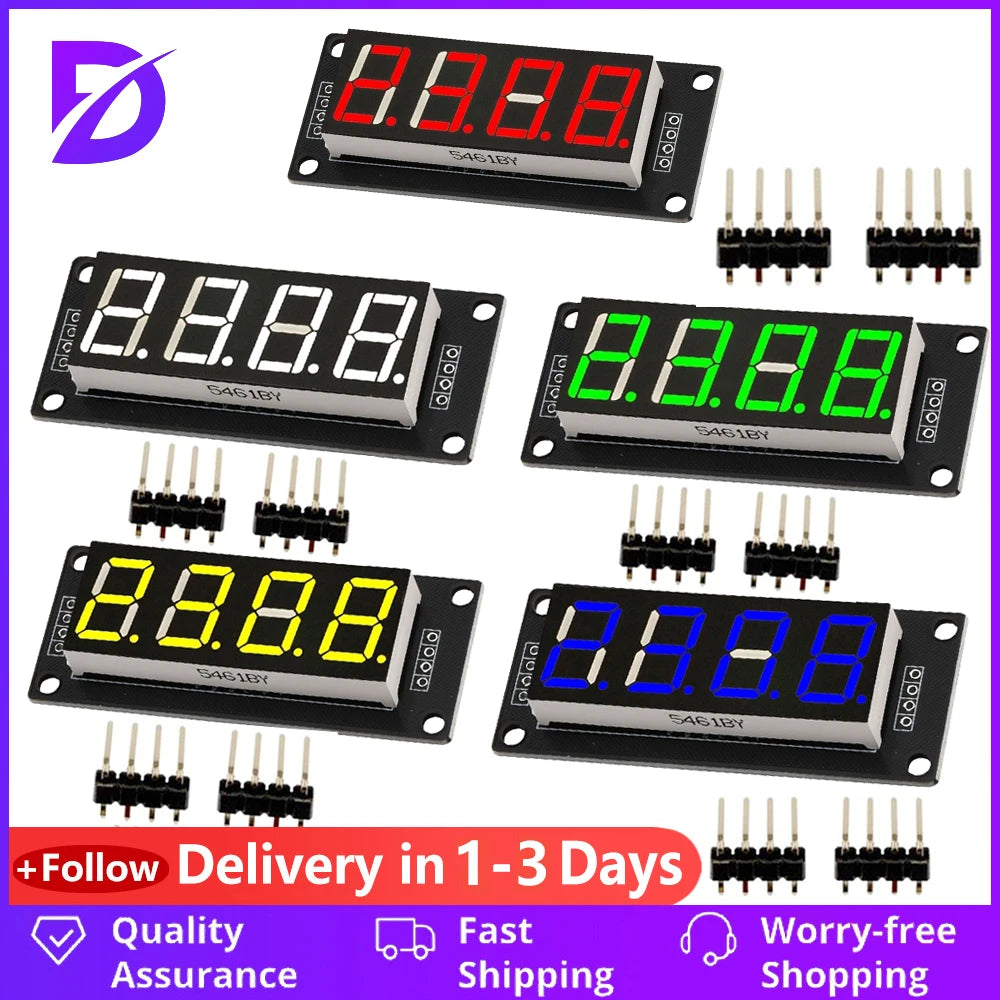 TM1637 Module 0.56" 0.56 Inch 7 Segments Digital Display Tube 4/6-Digit LED Module Board For Arduino Red Green Blue White