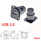 1pc Metal D Type Module USB 2.0/3.0&Type C&HDMI&RJ45 CAT6-Jack Socket Through Network Panel Mounting Electronic Connector