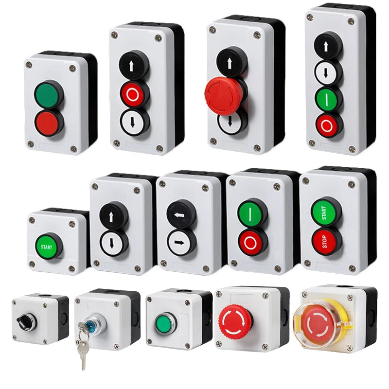 Arrow Symbol Indicating Start and Stop Self-Recovery Waterproof Button Switch Emergency Stop Industrial Hand-Held Control Box