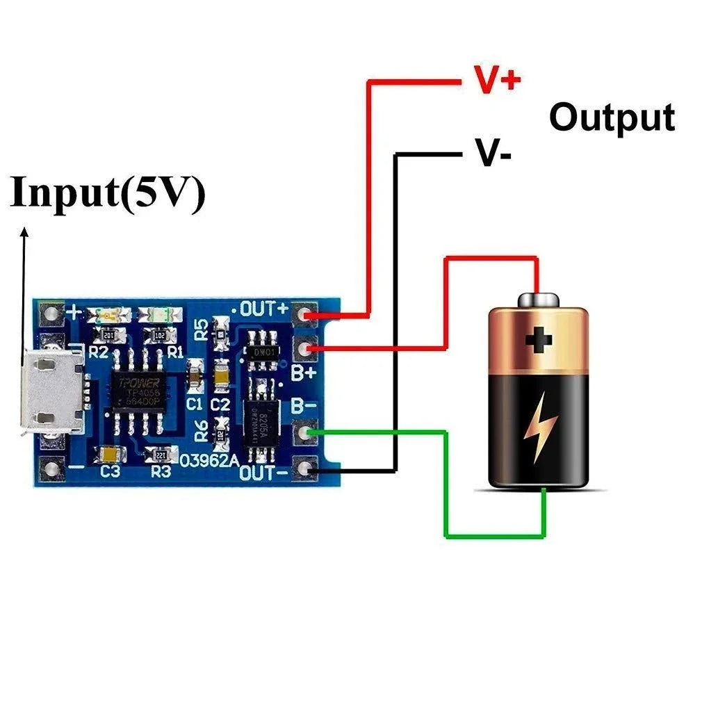 USB Type-C TP4056 Charging Modules 5V 1A 18650 Lithium Battery Charger Board with Protection Features Micro USB/Type C Interface