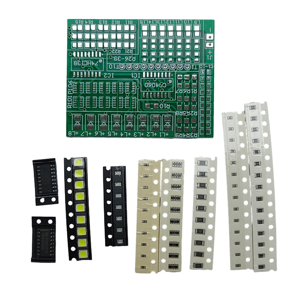 SMD SMT Soldering Practice Kit CD4060 74HC138 Led DIY Welding Skills Training Board Led Transistor Set