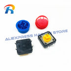 25Pcs Tactile Push Button Switch Momentary 12*12*7.3MM Micro switch button + 25PCS Tact Cap(5 colors) for Arduino Switch