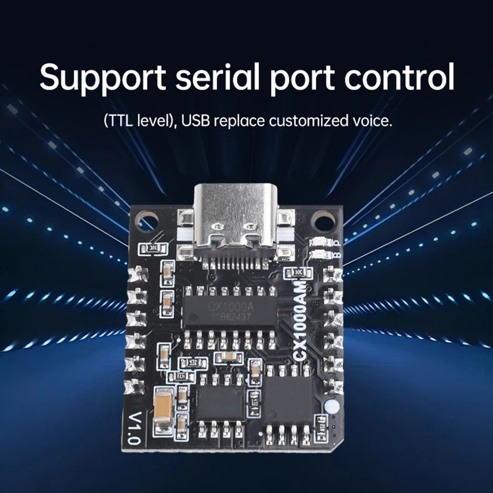 CX1000AM Serial Port Control MP3 Voice Playback Module 32Mbits Microcontroller WAV Voice Broadcast Custom Audio Module
