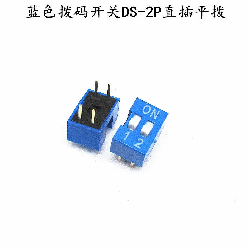 10PCS Red and blue dip switch 1 2 3 4 5 6 7 8 9 10 12PIN toggle switch spacing 2.54mm feet