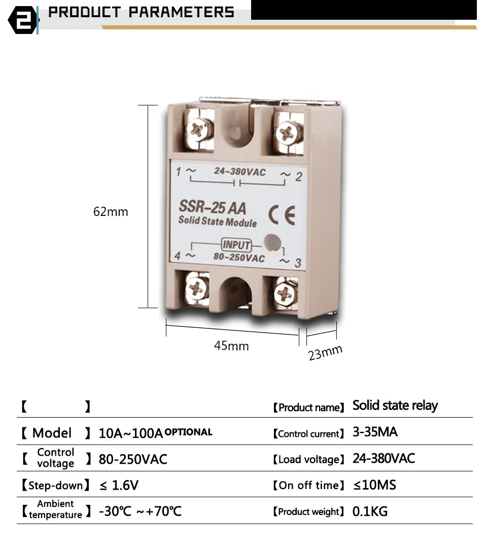 Relay Solid State Ssr Rele 220V Module Modulo Voltage Smart 24V Relè Switch Contactor Reley Heatsink 40 10A 40A Din 25A Ssd 40Aa