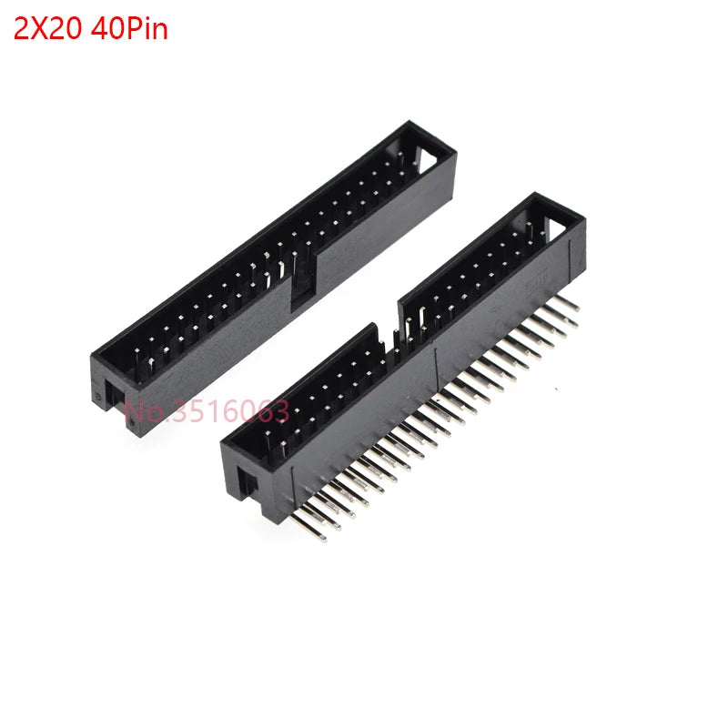 5/10Pcs Right Angle 6/10/20/26/34/40 Pin 2.54mm Pitch Male Socket Idc Box Header Pcb Connector Double Row 10p/20p/40p Dc3 Header