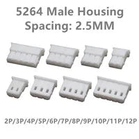 10/20sets Lot 5264 2.54 2.5mm Pitch Female Housing+Straight/curved needle+Terminal 2P~12Pin 5268 For PCB Wire To Board Connector