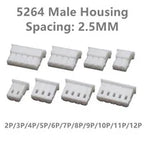 10/20sets Lot 5264 2.54 2.5mm Pitch Female Housing+Straight/curved needle+Terminal 2P~12Pin 5268 For PCB Wire To Board Connector