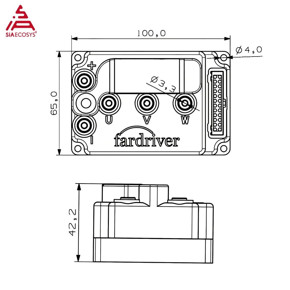 Fardriver ND72260 MiNi12 72V 260A BLDC Hall Sensor Programmable Small Controller For 1500W Electric Motorcycle Scooter